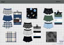 Seasonal range design board with CADs and colour palettes