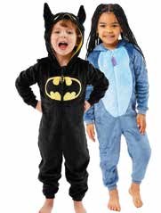 Children in licensed character onesies