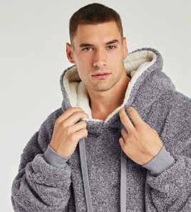 Men's grey sherpa hoodie loungewear